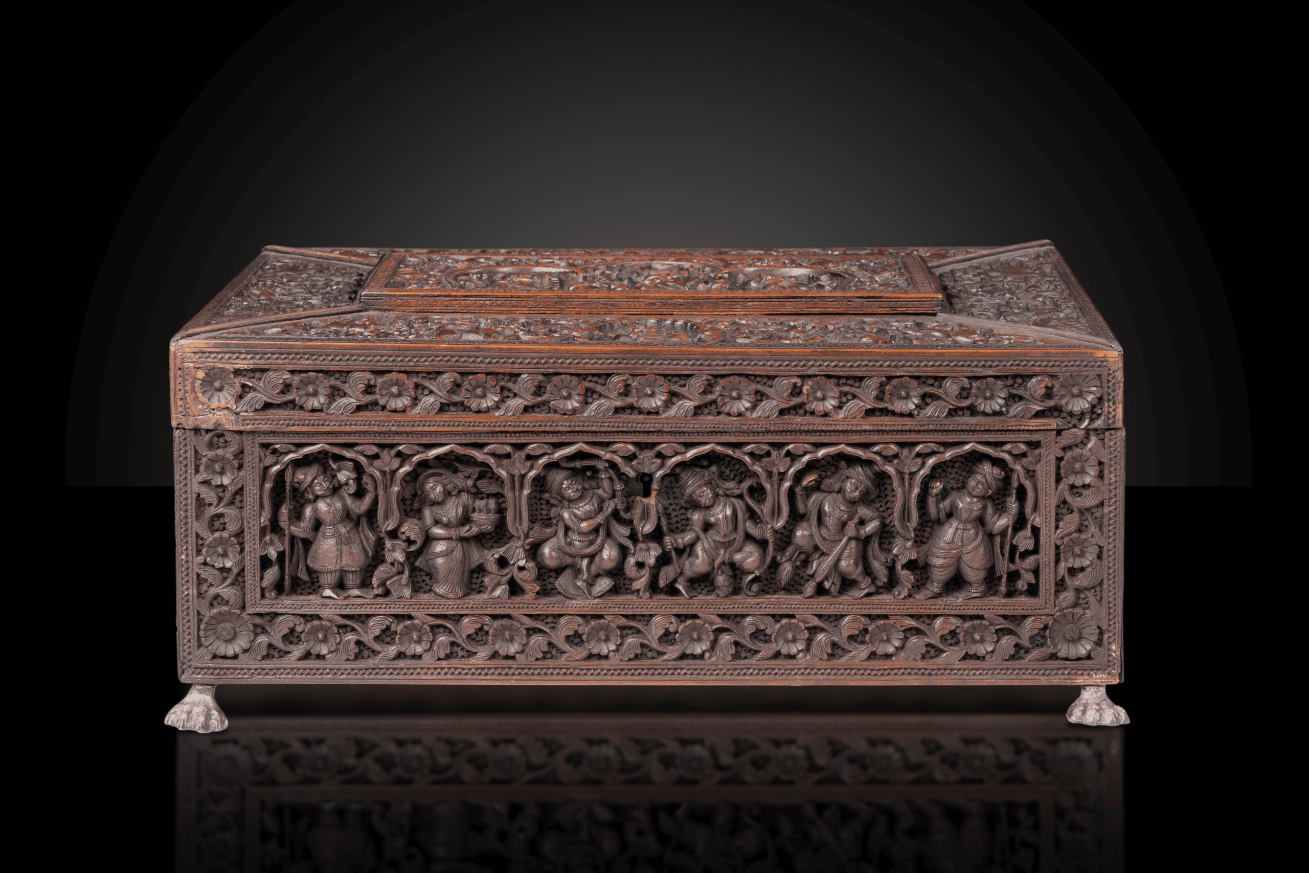 Casket, Carved Sandalwood, Mysore, Karnataka, Southern India, ca. 1870 – 1890.