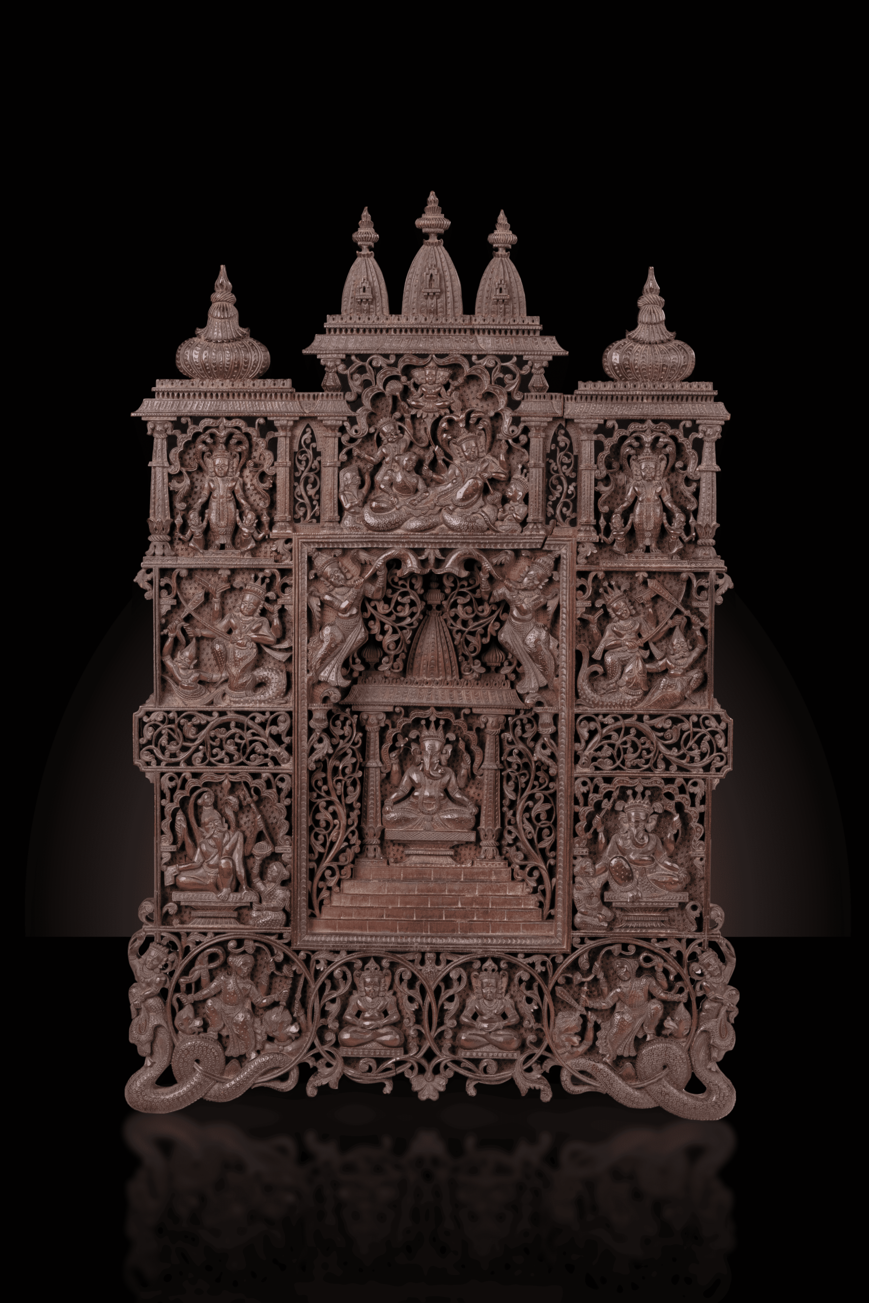 Carved Panel, Rosewood, Possibly Gujarat, Western India, ca. 1800-1820.