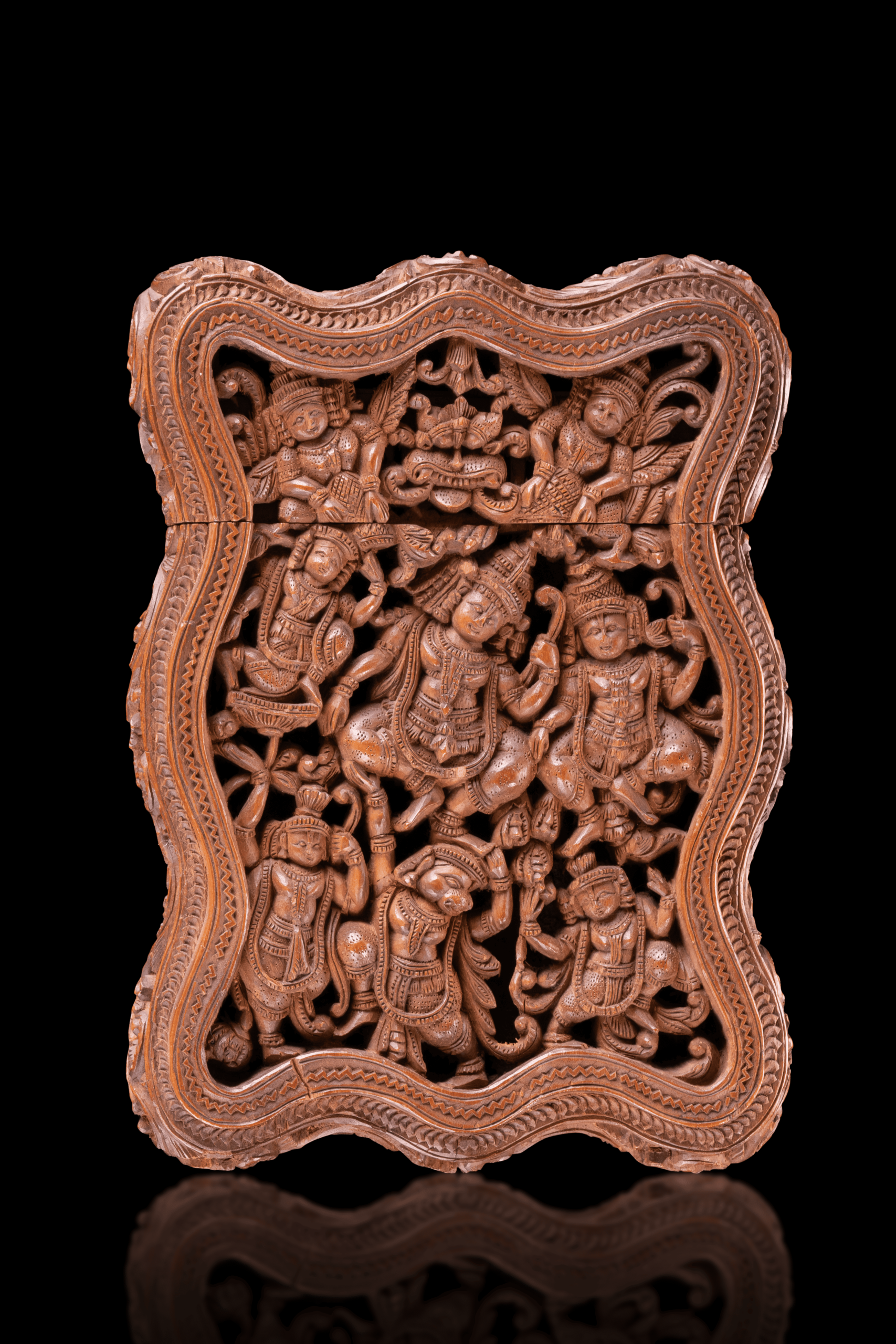 Card Case, Carved Sandalwood, Mysore, Karnataka, Southern India, ca. 1800-1820.