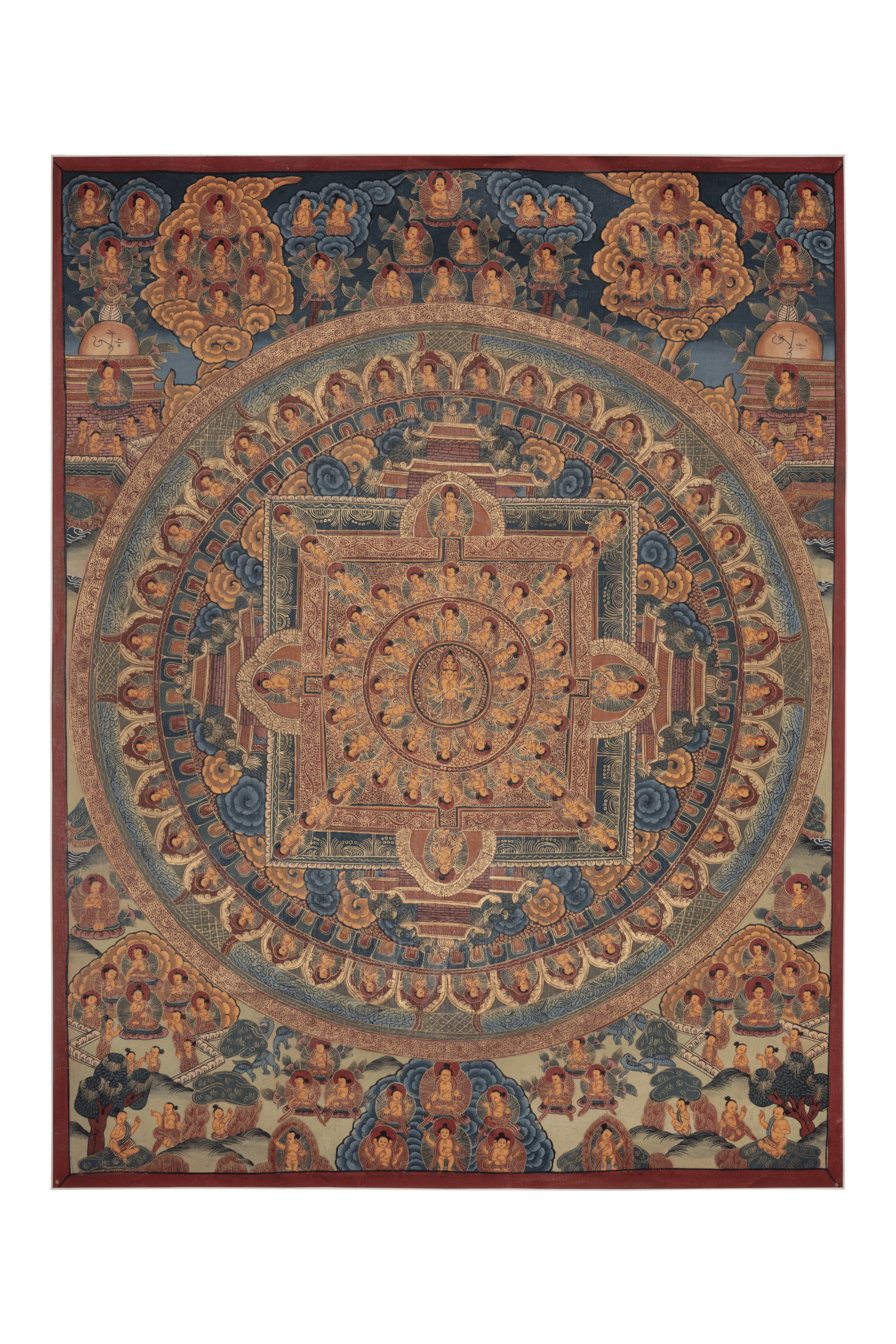 Avalokiteshvara Mandala, Thangka, Linen, Tibet, Himalayan Region, ca. 1885-1905.